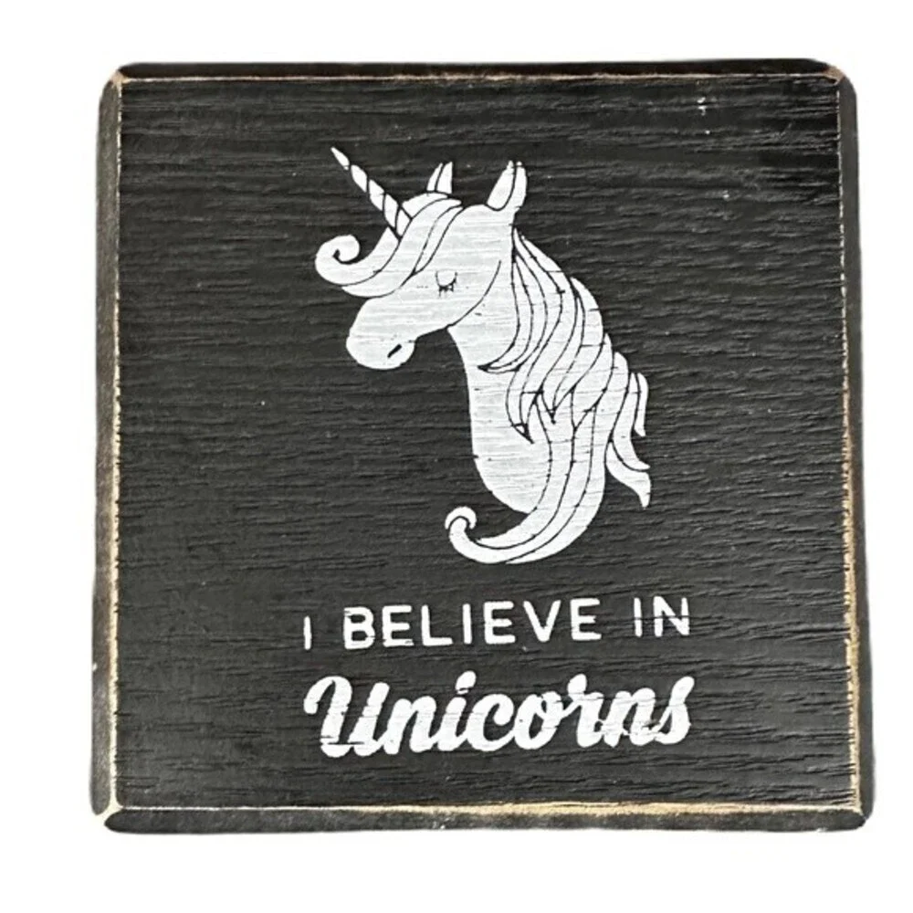Rustic Wooden Inspirational Fun Saying‎ Block Desk Home Decor Sign